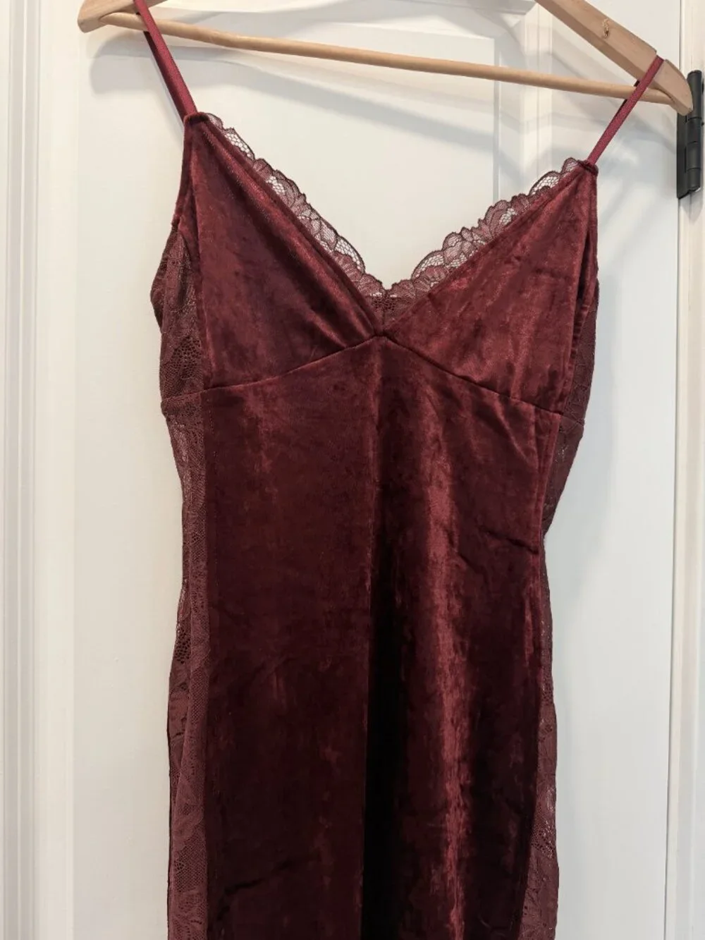 Free People Wine Velvet Slip Dress S
